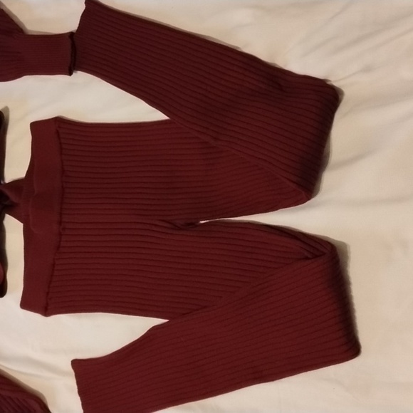 Fashion Nova Hold Me Closer Sweater Legging Set - Burgundy, Size: XS - Picture 2 of 14